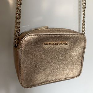 Michael Kors gold crossbody bag